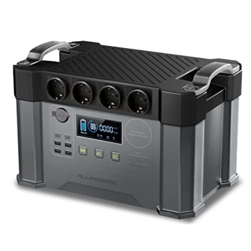 ALLPOWERS Tragbarer Powerstation 2000W (4000W Surge) Wechselstromsteckdosen 1500Wh Akku MPPT Solar Generator Mobiler Stromspeicher für Wohnmobil Camping Heimwerken Notstromaggregat RV Haus Notfall - 1