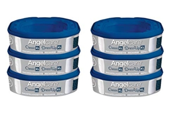 Angelcare Original Nachfüllkassetten Classic/Dress-Up XL, 6er-Pack, hält bis zu 12 Monate, 5x weniger Folienverbrauch - 1