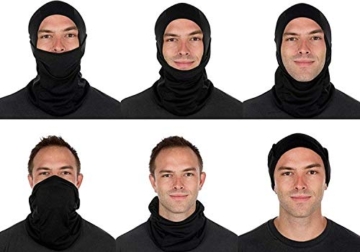 BAONUOR Gesichtshaube | Balaclava Winter Sturmhaube Fahrrad Motorrad Ski Schlauchtuch für Damen & Herren, schwarz - 2