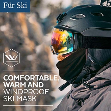 BAONUOR Gesichtshaube | Balaclava Winter Sturmhaube Fahrrad Motorrad Ski Schlauchtuch für Damen & Herren, schwarz - 6