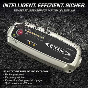 CTEK MXS 5.0, Batterieladegerät 12V, Temperaturkompensation, Intelligentes Ladegerät Autobatterie, Ladegerät Auto Und Motorrad, Batteriepfleger Mit Rekonditionierungsmodus Und AGM-Option - 3