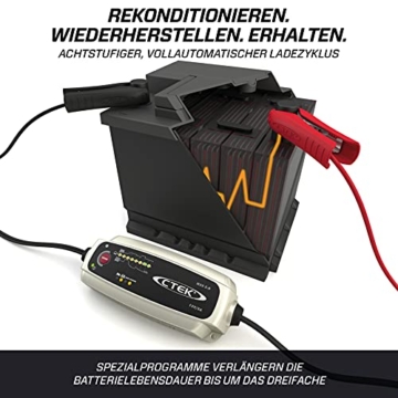 CTEK MXS 5.0, Batterieladegerät 12V, Temperaturkompensation, Intelligentes Ladegerät Autobatterie, Ladegerät Auto Und Motorrad, Batteriepfleger Mit Rekonditionierungsmodus Und AGM-Option - 5