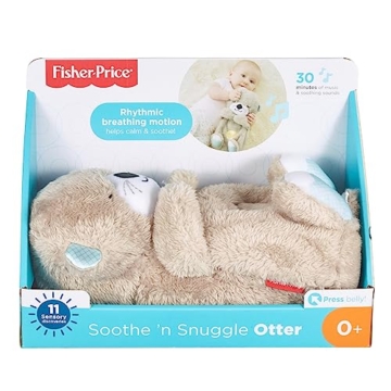 Fisher-Price Schlummer Otter Kuscheltier mit Atembewegung und Musik | Baby Erstausstattung Neugeborene | Baby Spielzeug 0 Monate + | Babyparty und Neugeborenen Geschenk, FXC66 - 6