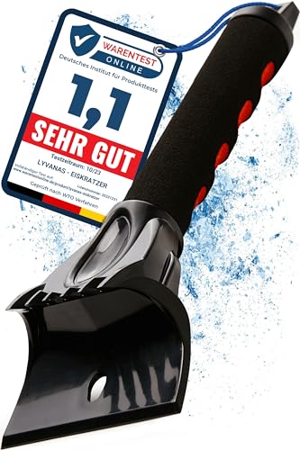 LYVANAS Eiskratzer Auto TESTSIEGER 2023* - Ergonomischer Profi Scheibenkratzer Auto schnell & stark - Effizienter & sicherer Schneekratzer Auto aus Premium ABS - Kratzer Auto Zubehör schont langlebig - 1