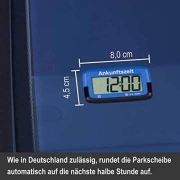 Needit Park Micro elektronische Parkscheibe mit Zulassung I Digitale Parkuhr Mikro blau mit Batterie u. Montage Zubehör - 4