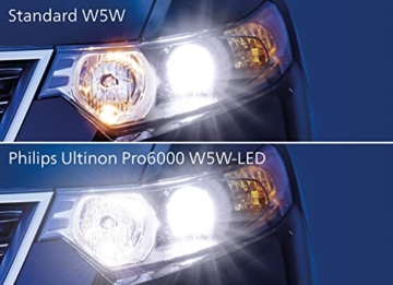Philips Ultinon Pro6000 W5W T10 LED-Fahrzeugbeleuchtung mit Straßenzulassung, 6.000K, modellspezifische Zulassung als Standlicht/Parklicht/Positionslicht, universell einsetzbar im Fahrzeuginnenraum - 3