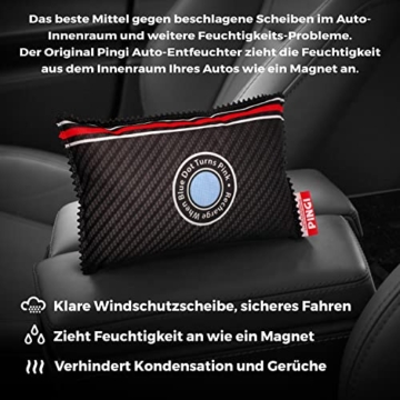 Pingi Luftentfeuchter Auto 1 Kissen x 300g | Wiederverwendbare Auto Entfeuchter Beutel gegen Kondenswasser und Feuchtigkeit | Für saubere Windschutzscheiben | Entfeuchterbeutel 100% auslaufsicher - 2