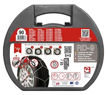 RD9 - Schneeketten aus Metall, mm, Größe Nr. 90, 2 Stück, inklusive Handschuhe - 2