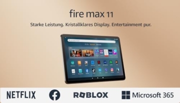 Amazon Fire Max 11-Tablet, unser bisher leistungsstärkstes Tablet, mit klarem 11-Zoll-Display, Octa-Core-Prozessor, 4 GB RAM, 14 Stunden Akkulaufzeit, 64 GB, grau, mit Werbung - 8