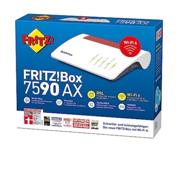 AVM Fritz!Box 7590 AX Exclusive Edition (Wi-Fi 6 Router 2.400 MBit/s (5GHz) & 1.200 MBit/s (2,4 GHz), inklusive SanDisk USB-Stick, WLAN Mesh, DECT-Basis, deutschsprachige Version) - 4