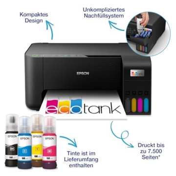 EcoTank ET-2810 A4-Multifunktions-Wi-Fi-Tintentankdrucker, mit einem im Lieferumfang enthaltenen Vorrat an Tinten bis zu 3 Jahren - 2
