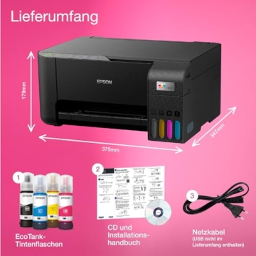 EcoTank ET-2810 A4-Multifunktions-Wi-Fi-Tintentankdrucker, mit einem im Lieferumfang enthaltenen Vorrat an Tinten bis zu 3 Jahren - 6