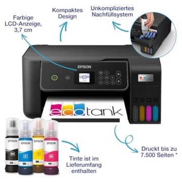 EcoTank ET-2870 A4-Multifunktions-Wi-Fi-Tintentankdrucker, mit einem im Lieferumfang enthaltenen Vorrat an Tinten bis zu 3 Jahren - 2