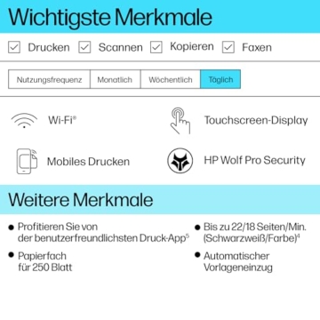 HP OfficeJet Pro 9120e Multifunktionsdrucker, 30€ Cashback, 3 Monate gratis drucken mit HP Instant Ink inklusive, HP+, Drucker, Scanner, Kopierer, Fax, WLAN, LAN, Duplex, Airprint, Grau-Weiß - 2