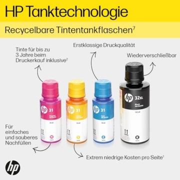 HP Smart Tank 7305 3-in-1 Multifunktionsdrucker, 30€ Cashback, (WLAN; Duplex; ADF) – 3 Jahre Tinte inklusive, 3 Jahre Garantie, großer Tintentank, hohe Reichweite, Drucken in hoher Qualität - 4