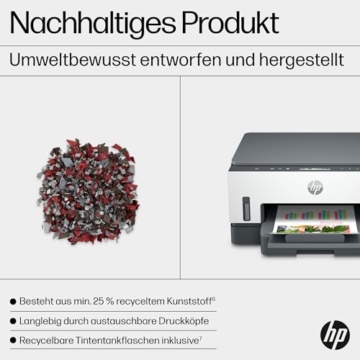 HP Smart Tank 7305 3-in-1 Multifunktionsdrucker, 30€ Cashback, (WLAN; Duplex; ADF) – 3 Jahre Tinte inklusive, 3 Jahre Garantie, großer Tintentank, hohe Reichweite, Drucken in hoher Qualität - 7