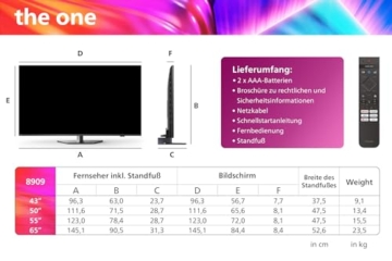 Philips Ambilight 65PUS8909 4K LED Smart TV - 65 Zoll Display mit Pixel-präziser Ultra HD Titan OS Plattform und Dolby Atmos-Klang. Funktioniert mit Alexa und Google Sprachassistent - Anthrazitgrau - 9