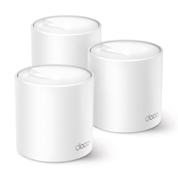 TP-Link Deco X50 Mesh WLAN Set (3 Pack), Wi-Fi 6 AX3000 Dual Band Router & Repeater, 3x Gigabit Ports für jede Einheit, empfohlen für Häuser mit 4-6 Schlafzimmern, Umfassender Jugendschutz, WPA3 - 1