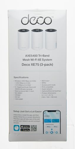 TP-Link Deco XE75 Mesh WLAN Set (3 Pack), Wi-Fi 6E AXE5400 Tri-Band Router & Repeater, 3× Gigabit Ports für jede Einheit, empfohlen für Häuser mit 4-7 Schlafzimmern, Umfassender Jugendschutz, WPA3 - 10