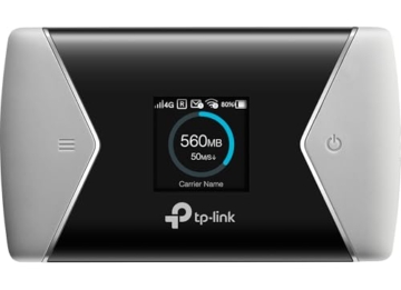 TP-Link M7650 mobiler WLAN Router (4G/LTE bis zu 600Mbit/s Download/ 50Mbit/s Upload, Hotspot, Cat11, 3000mAh Akku, LCD Display, kompatibel mit allen europäischen SIM Karten) schwarz/silber - 1