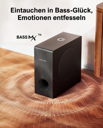 ULTIMEA Soundbar für TV Geräte mit Dolby Atmos, BassMAX, 3D Surround Sound System für TV Lautsprecher Heimkino, Soundbar mit Subwoofer, 5.3 Bluetooth PC Sound Bars, 190W Spitzenleistung, Nova S50 - 4
