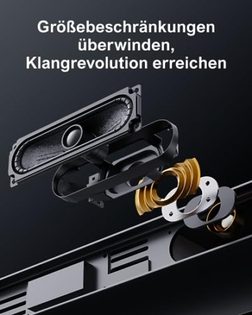 ULTIMEA Soundbar für TV Geräte mit Dolby Atmos, BassMAX, 3D Surround Sound System für TV Lautsprecher Heimkino, Soundbar mit Subwoofer, 5.3 Bluetooth PC Sound Bars, 190W Spitzenleistung, Nova S50 - 6