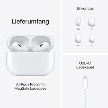 Apple AirPods Pro 2 Kabellose In‑Ear Kopfhörer, Bluetooth Kopfhörer, Aktive Geräuschunterdrückung, Hörhilfefunktion, Transparenzmodus, Personalisiertes 3D Audio, Hi-Fi Sound, H2 Chip, Laden über USB-C - 7