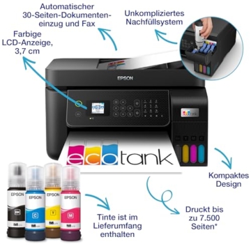 EcoTank ET-4800 A4-Multifunktions-Wi-Fi-Tintentankdrucker, mit einem im Lieferumfang enthaltenen Vorrat an Tinten bis zu 3 Jahren - 2