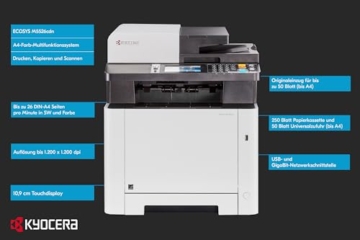 Kyocera Ecosys M5526cdw Farblaser Multifunktionsgerät WLAN: Drucker Scanner Kopierer, Faxgerät. Multifunktionsdrucker inkl. Mobile-Print-Funktion. - 2