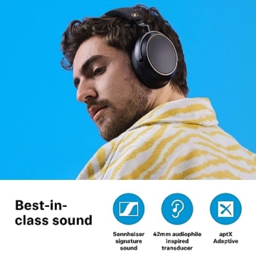 Sennheiser Momentum 4 Wireless Special Edition Kopfhörer mit Bluetooth - mit adaptiver Geräuschunterdrückung für kristallklare Anrufe - 60 Stunden Akkulaufzeit - anpassbarer Klang, Schwarz/Kupfer - 3