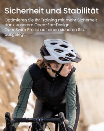 SHOKZ OpenSwim Pro Knochenschall Sport-Kopfhörer, kabellose Open-Ear-Ohrhörer, Bluetooth 5.4, IP68 wasserdicht, 32GB-MP3-Speicher, Mikros mit Geräuschunterdrückung, 9 Std Wiedergabe, Laufen, Schwimmen - 4