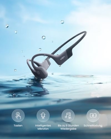 SHOKZ OpenSwim Pro Knochenschall Sport-Kopfhörer, kabellose Open-Ear-Ohrhörer, Bluetooth 5.4, IP68 wasserdicht, 32GB-MP3-Speicher, Mikros mit Geräuschunterdrückung, 9 Std Wiedergabe, Laufen, Schwimmen - 7