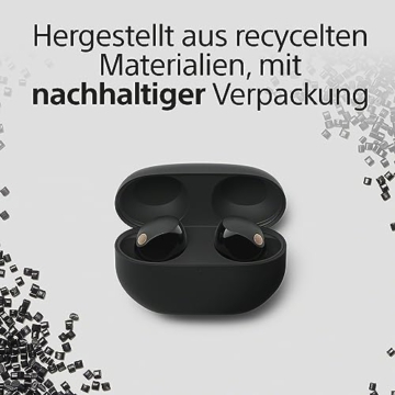 Sony WF-1000XM5 Kabellose Noise Cancelling Kopfhörer, Bluetooth, In-Ear-Kopfhörer, Mikrofon, bis zu 24 Stunden Akkulaufzeit, Schnellladefunktion, IPX4, iOS & Android kompatibel - Schwarz, klein - 9