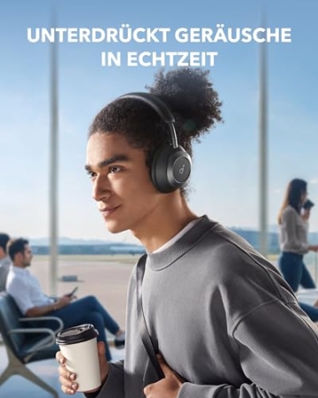 soundcore by Anker Space One Pro Kabellose Kopfhörer, Adaptives aktives Noise Cancelling, 6 Mikros, Faltbar bequem, 60h Akku, Verlustfrei, Schnellladen, Hi-Res Wireless Audio LDAC - 4