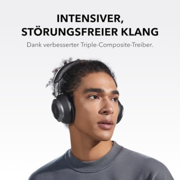 soundcore by Anker Space One Pro Kabellose Kopfhörer, Adaptives aktives Noise Cancelling, 6 Mikros, Faltbar bequem, 60h Akku, Verlustfrei, Schnellladen, Hi-Res Wireless Audio LDAC - 6