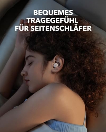 soundcore Schlaf-Earbuds Sleep A20 von Anker, Geräuschblockierung, Seitenschläfer, 80h Wiedergabe, Schlaf-Analyse, personalisierbare Weckfunktion, Bequemes flaches Design - 4