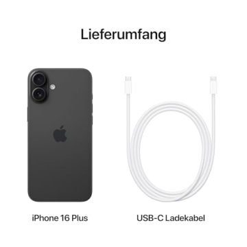 Apple iPhone 16 Plus 256 GB: 5G Handy mit Kamerasteuerung, A18 Chip und einem echten Boost für die Batterie. Funktioniert mit AirPods, Schwarz - 6