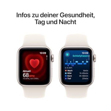 Apple Watch SE (2. Generation) GPS 40 mm Smartwatch mit Aluminiumgehäuse in Polarstern und Sportarmband in Polarstern (S/M). Fitness und Schlaftracker, Unfallerkennung, Herzfrequenzmesser - 5