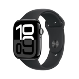 Apple Watch Series 10 (GPS 46 mm) Smartwatch mit Aluminiumgehäuse in Diamantschwarz und Sportarmband in Schwarz (M/L). Fitnesstracker, EKG App, Always-On Retina Display, Wasserschutz - 1