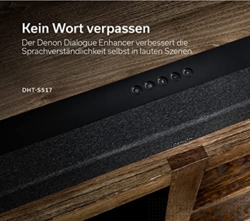 Denon DHT-S517 3.1.2 Dolby Atmos Soundbar System Mit Kabellosem Subwoofer, HDMI EARC Und Bluetooth, Schwarz - 3