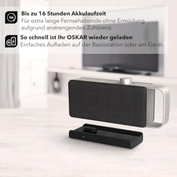 faller Oskar TV Lautsprecher/Soundbar mit Voice Zoom (tragbar, kabellos, einfache Bedienung, Aluminiumgehäuse) - 4