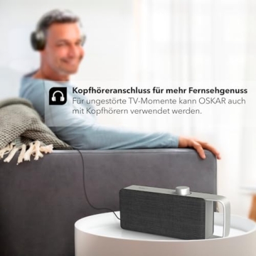 faller Oskar TV Lautsprecher/Soundbar mit Voice Zoom (tragbar, kabellos, einfache Bedienung, Aluminiumgehäuse) - 5