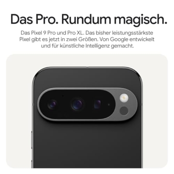 Google Pixel 9 Pro XL – Android-Smartphone mit Gemini ohne SIM-Lock, Dreifach-Rückkamerasystem, 24 Stunden Akkulaufzeit und EIN 6,8 Zoll großes Super Actua-Display – Obsidian, 128GB - 6