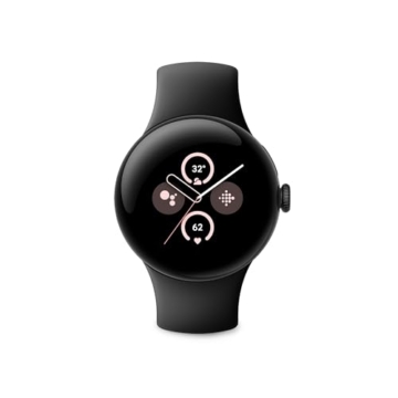 Google Pixel Watch 2 - das Beste von Google und Fitbit – Herzfrequenzmessung, Stressmanagement, Sicherheitsfunktionen – Android – Aluminiumgehäuse in Matte Black – Sportarmband in Obsidian – WLAN - 1