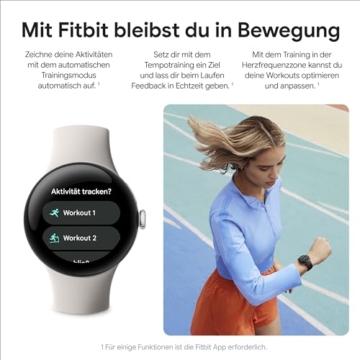 Google Pixel Watch 2 - das Beste von Google und Fitbit – Herzfrequenzmessung, Stressmanagement, Sicherheitsfunktionen – Android – Aluminiumgehäuse in Matte Black – Sportarmband in Obsidian – WLAN - 7