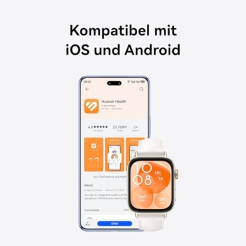 HUAWEI Watch FIT 3, 1.82″ AMOLED-Display, Ultraschlankes Design, Bluetooth-Anrufe, Bis zu 10 Tage Akkulaufzeit, Kompatibel mit iOS & Android, Umfassendes Health & Fitness-Management, GPS, Schwarz - 7