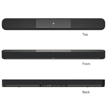 Sennheiser AMBEO Soundbar Plus für TV und Musik - EU-Stecker - 3D Surround Sound, virtuelles 7.1.4-Lautsprecher-Setup, eingebaute Dual Subwoofer und erweiterte Streaming-Anbindung - 3