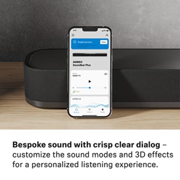 Sennheiser AMBEO Soundbar Plus für TV und Musik - EU-Stecker - 3D Surround Sound, virtuelles 7.1.4-Lautsprecher-Setup, eingebaute Dual Subwoofer und erweiterte Streaming-Anbindung - 9