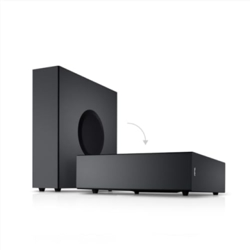 Teufel CINEBAR 11-2.1 Soundbar Set mit Kabellosem Subwoofer, Dolby Audio, Bluetooth 5.0, HDMI 3D ARC CEC, 4K Pass Through, Dynamore, Touch Panel - Schwarz - 3