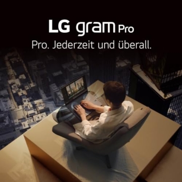2024 LG gram Pro 17 Zoll Notebook - 1299g Intel Core Ultra7 Laptop (16GB RAM, 1TB Dual SSD, 23,5h Akkulaufzeit, IPS Panel Anti-Glare Display, Win 11 Home) - Schwarz - 3